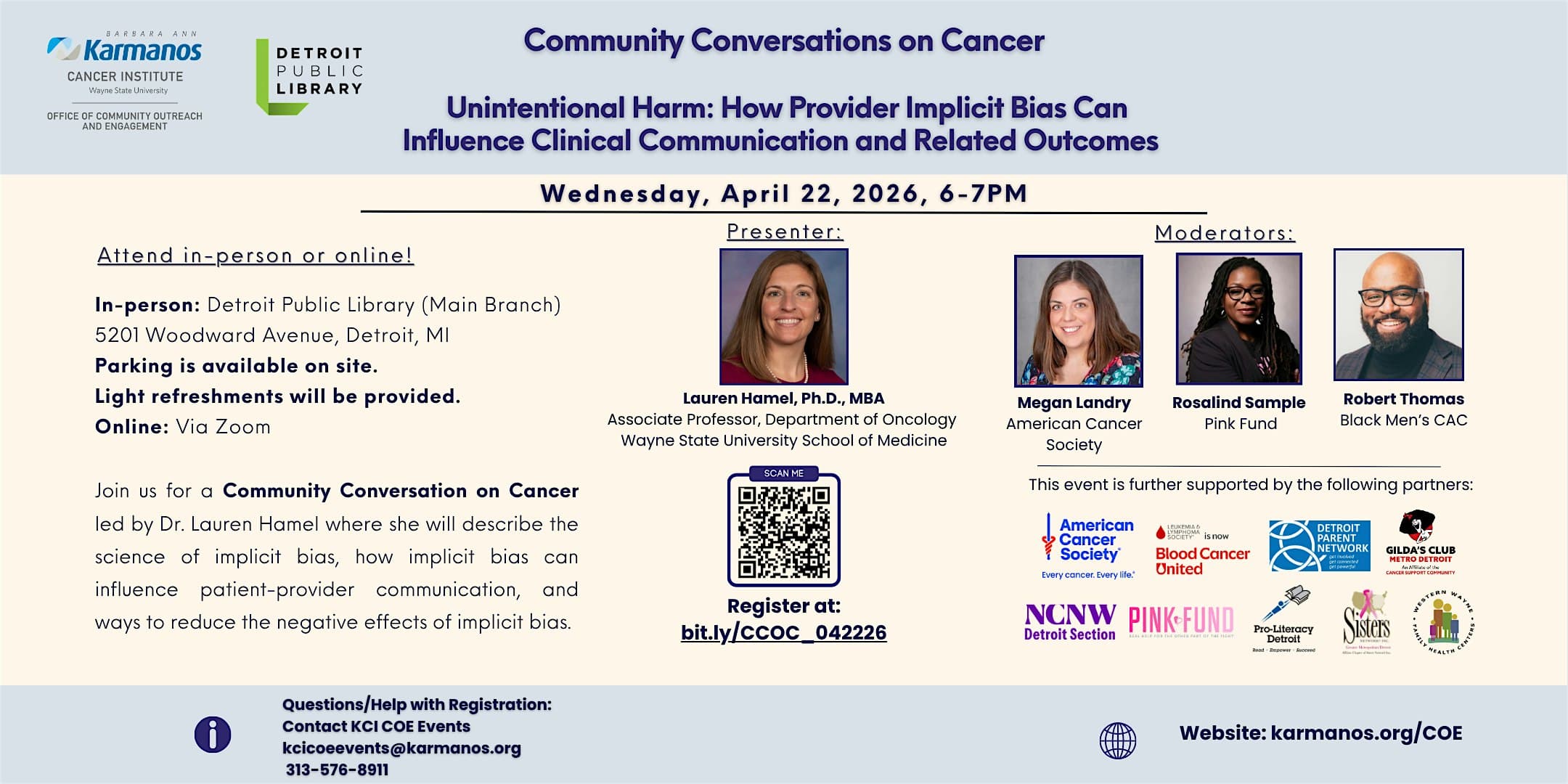 Community Conversations on Cancer (Hybrid)